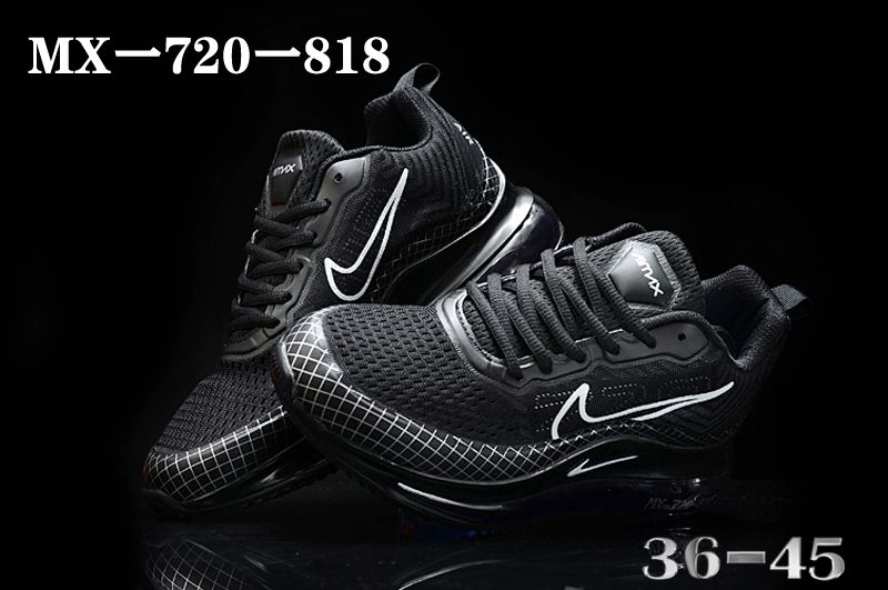 Nike Air Max 720-818 Black White Logo Shoes